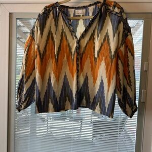 V. De Vinster Women's Tunic Top - Orange and Blue